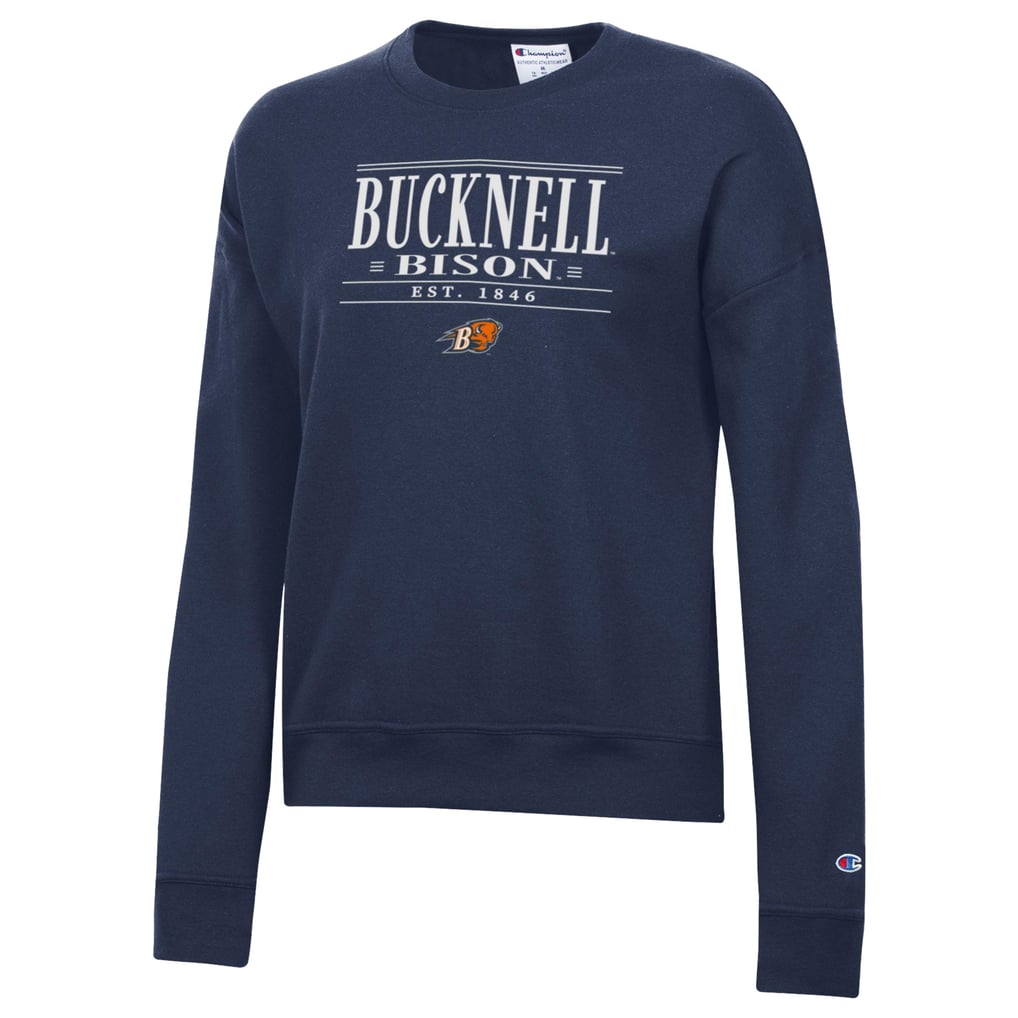  Bucknell Bison Champion Women's Powerblend Pullover Sweatshirt - Navy